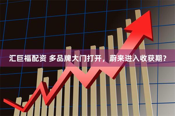 汇巨福配资 多品牌大门打开，蔚来进入收获期？