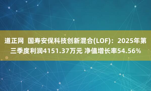 道正网  国寿安保科技创新混合(LOF)：2025年第三季度利润4151.37万元 净值增长率54.56%